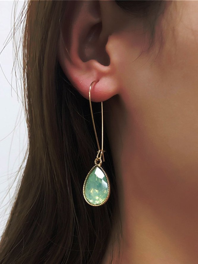 Bohemian Spring/Summer Drop-Shaped Gemstone Earrings