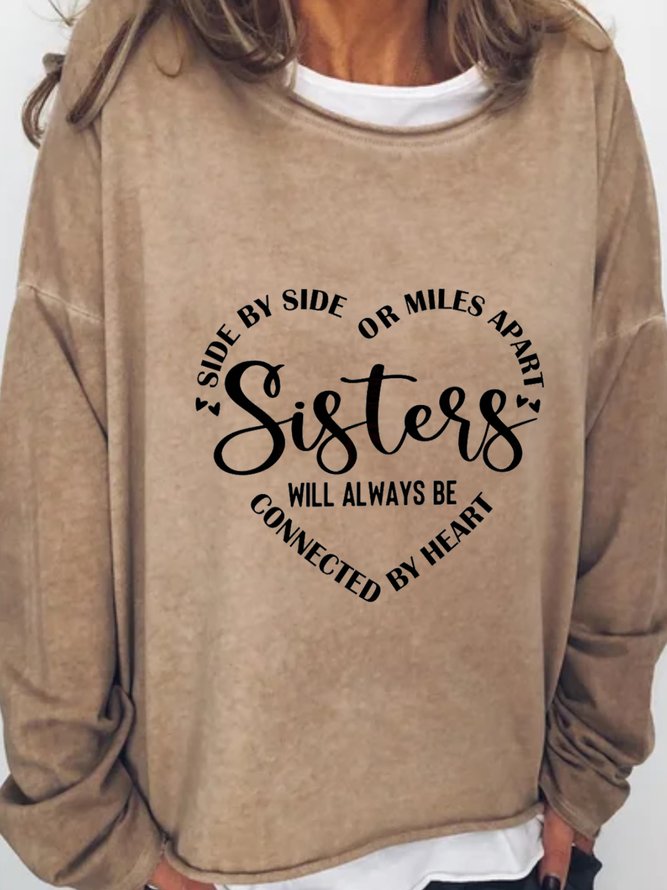 Casual Long Sleeve Round Neck Plus Size Printed Tops Sweatshirt