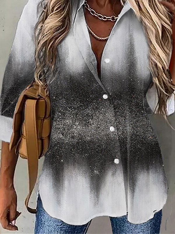 Women's Graphic Patterned Abstract Daily Weekend Tunic Blouse Shirt Long Sleeve Button Print Shirt Collar Casual Streetwear Collar Tunic Blouse 2022