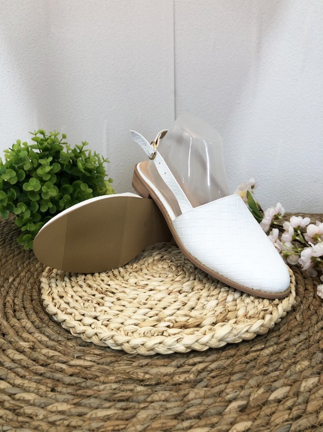 Antique Braided Leather Pointed Toe Flats
