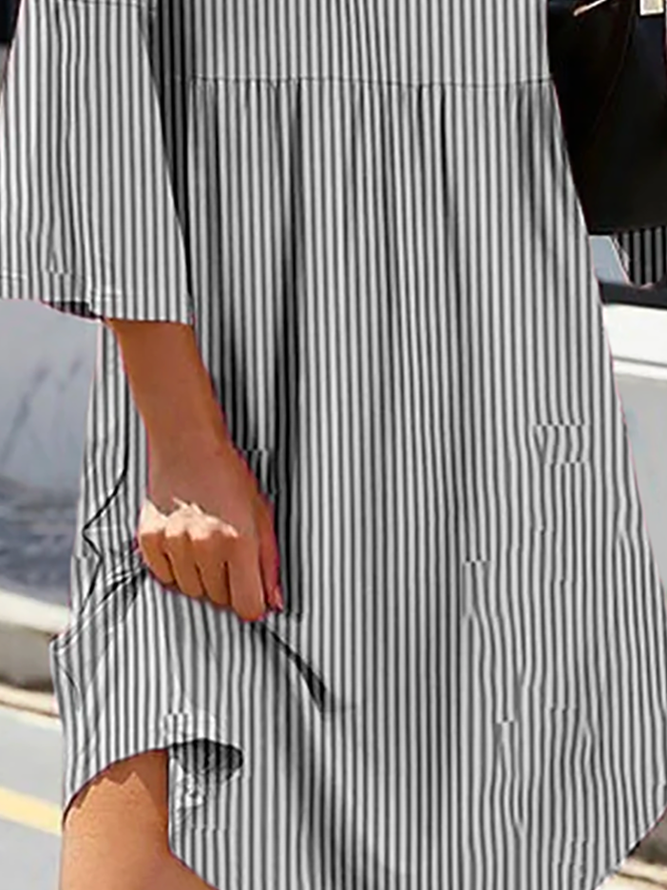 Plus size Striped Casual Dresses