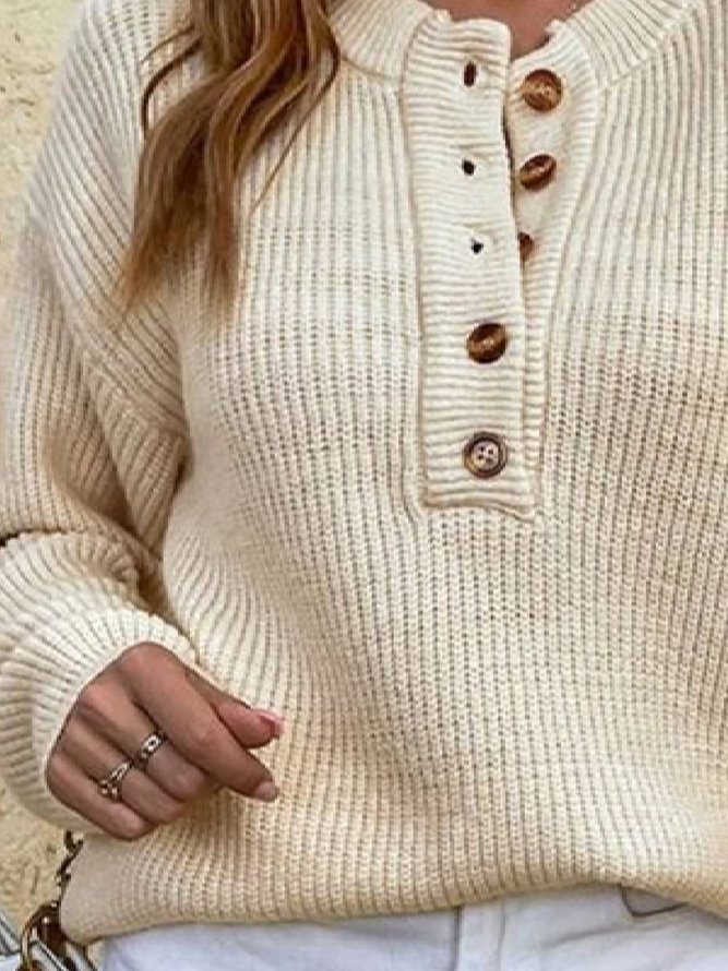 Casual Crew Neck Long sleeve Loose Sweater