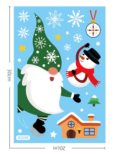 Christmas Window Sticker Decoration Santa Reindeer Snowflake Decal Window Decoration