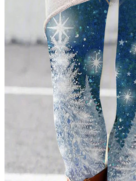 Tight Casual Snowflake Leggings