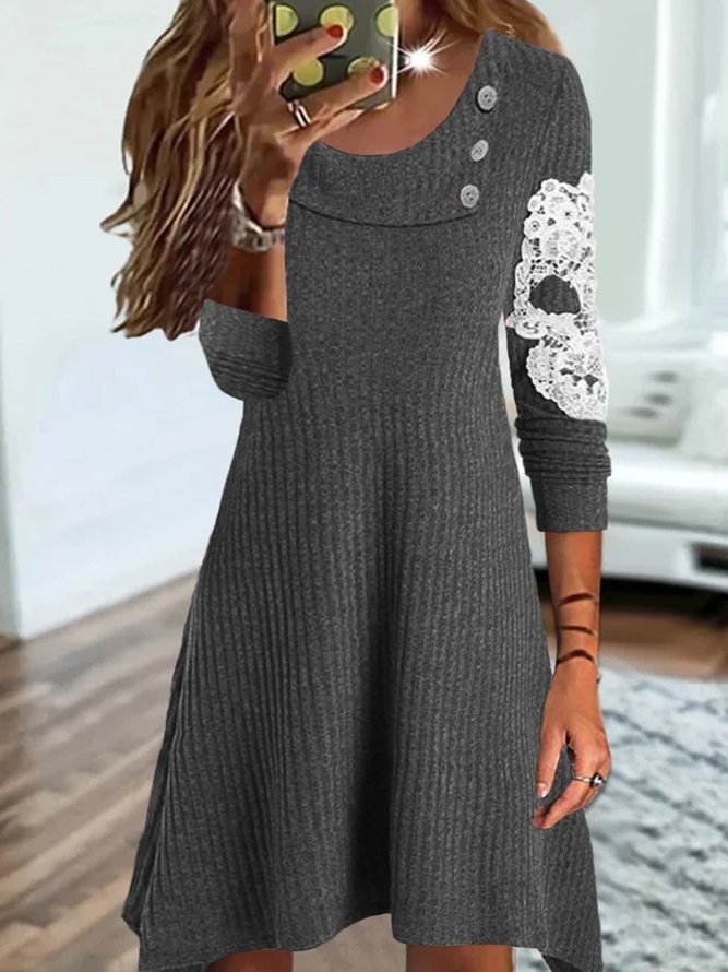 Asymmetrical Knitted Casual Dress