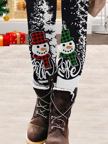 Tight Christmas Snowman Leggings
