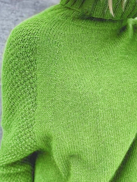 Casual Loose Turtleneck Tunic Sweater Knit Jumper