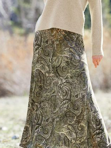 Loose Ethnic Casual Skirt