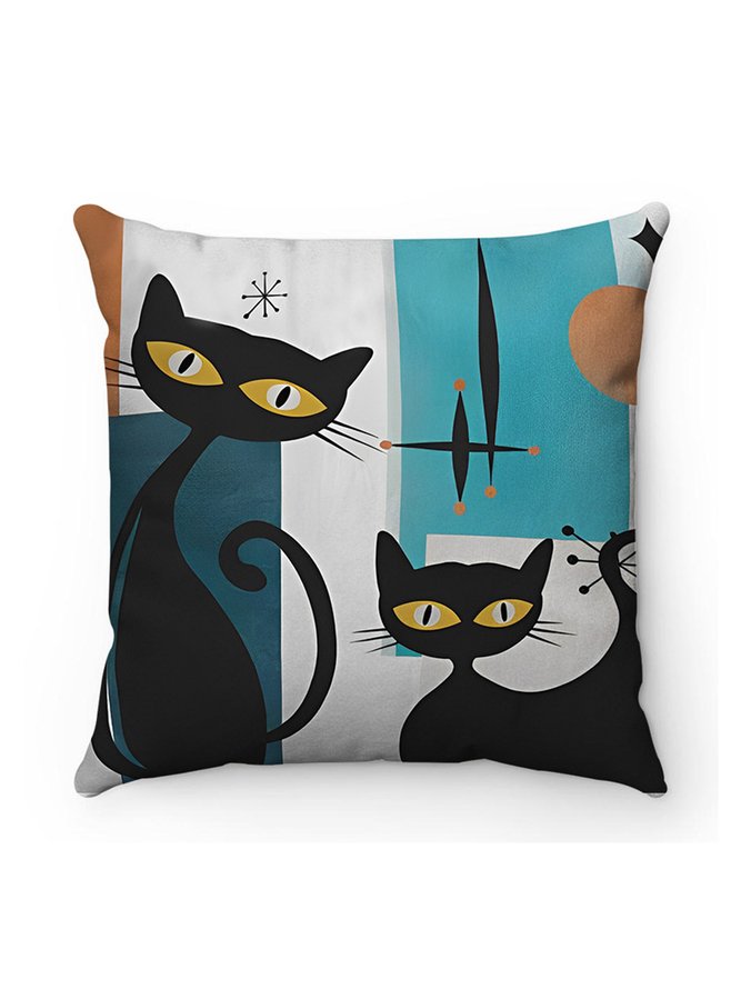 Super Soft Short Plush Cat Throw Pillowcase
