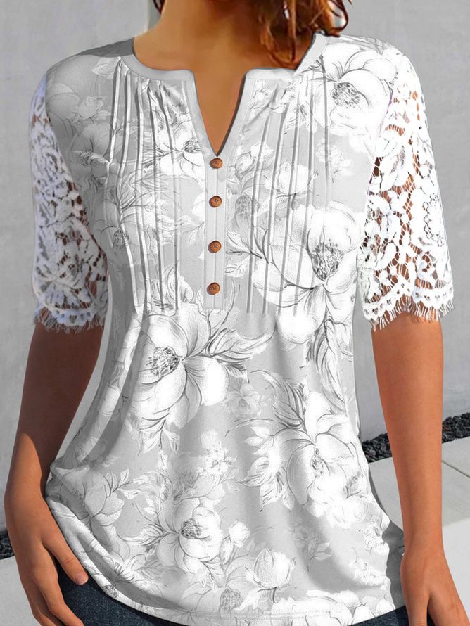 Floral Jersey Casual Shirt