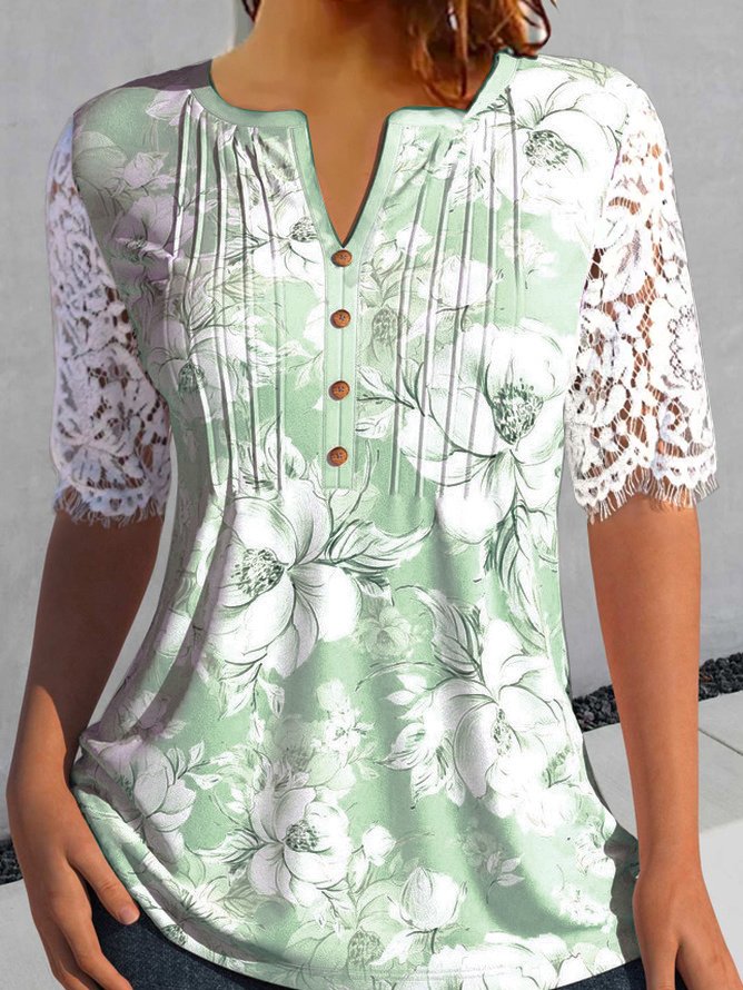 Floral Jersey Casual Shirt