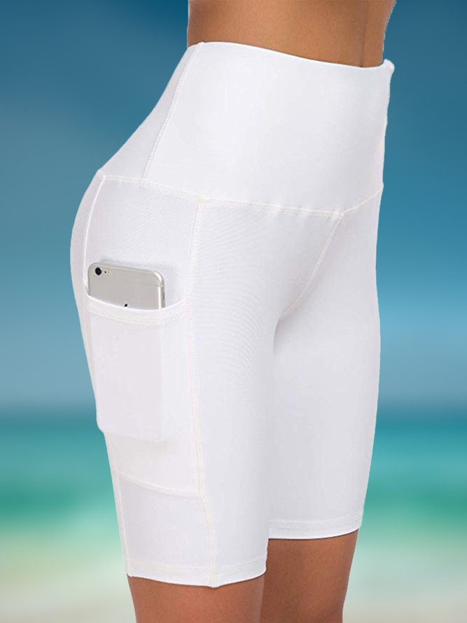 Casual Plain Pocket Stitching Bikini Bottom