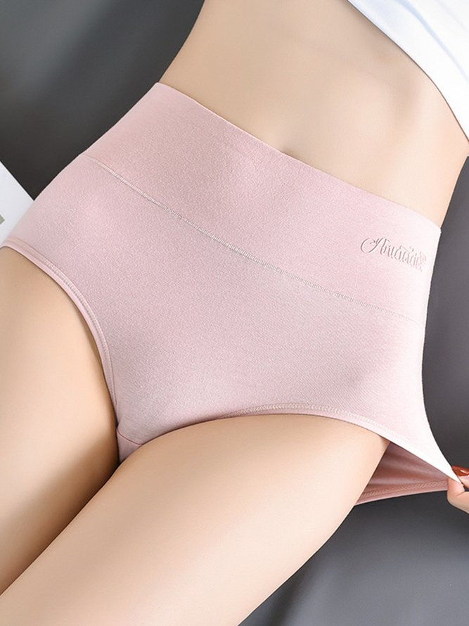 High Waist Cotton Underwear Breathable Abdomen Control Butt Lift Hip Lifting Wormwood Antibacterial Crotch Printed Briefs