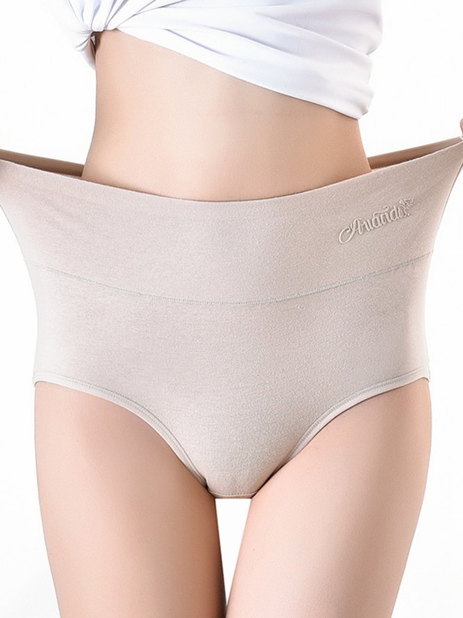 High Waist Cotton Underwear Breathable Abdomen Control Butt Lift Hip Lifting Wormwood Antibacterial Crotch Printed Briefs