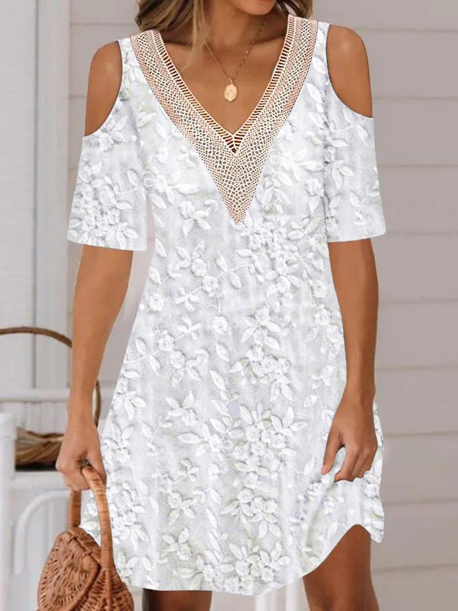 Casual Regular Fit Floral Lace Dress