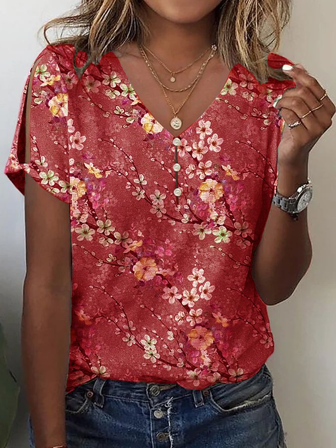 Loose Floral Printed Casual Blouse