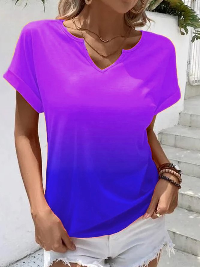 Ombre Notched Casual Shirt