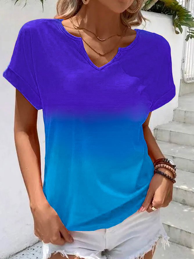 Ombre Notched Casual Shirt