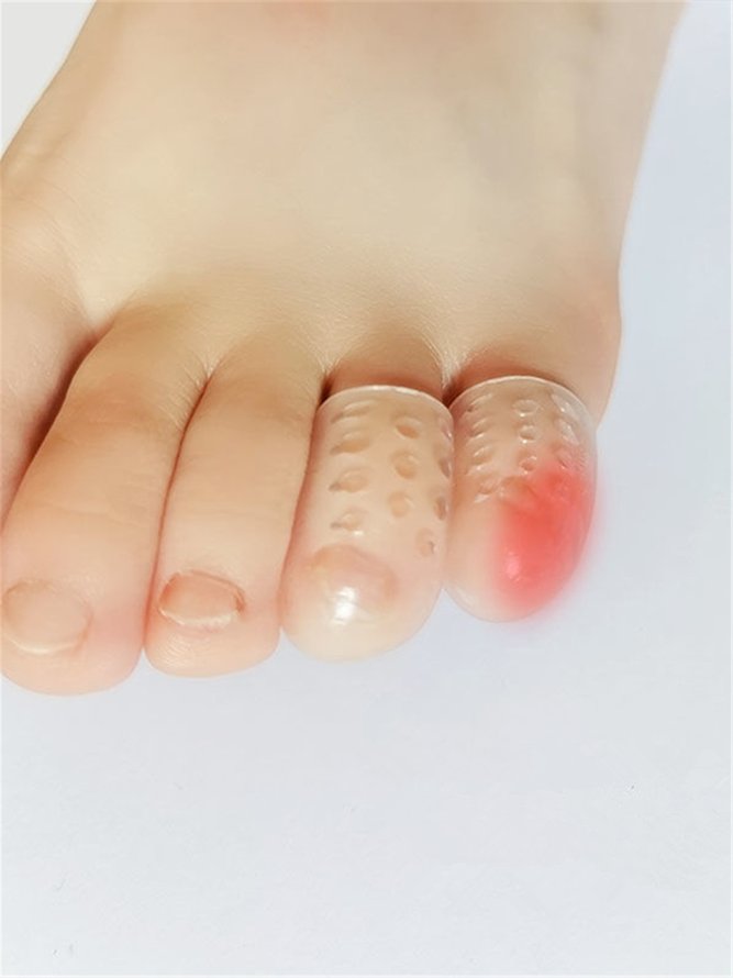 10pcs Anti-Abrasion And Anti-Sweat Transparent Waterproof Silicone Sleeves For Toes