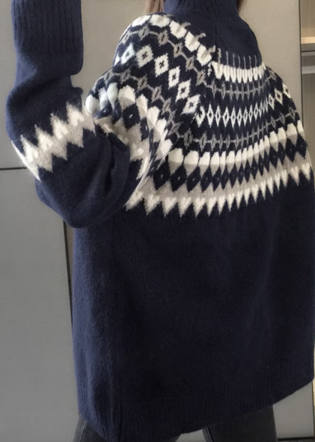 Women Yarn/Wool Yarn Ethnic Long Sleeve Comfy Boho Sweater