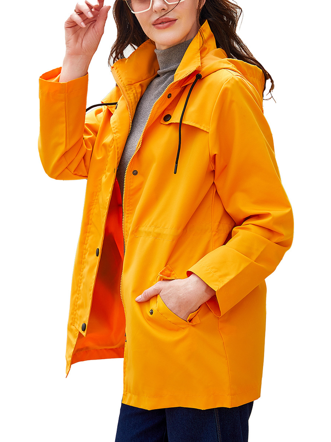 Hoodie Long Sleeve Plain Regular Regular Fit Parker Trench Coat For Women