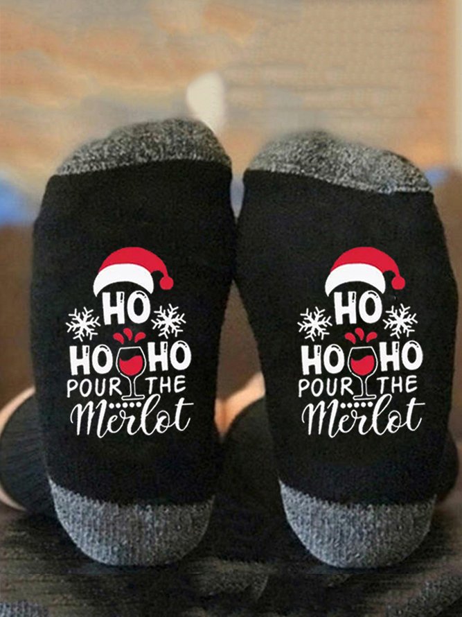 Christmas Cartoon Letters Unisex Mid-calf Socks