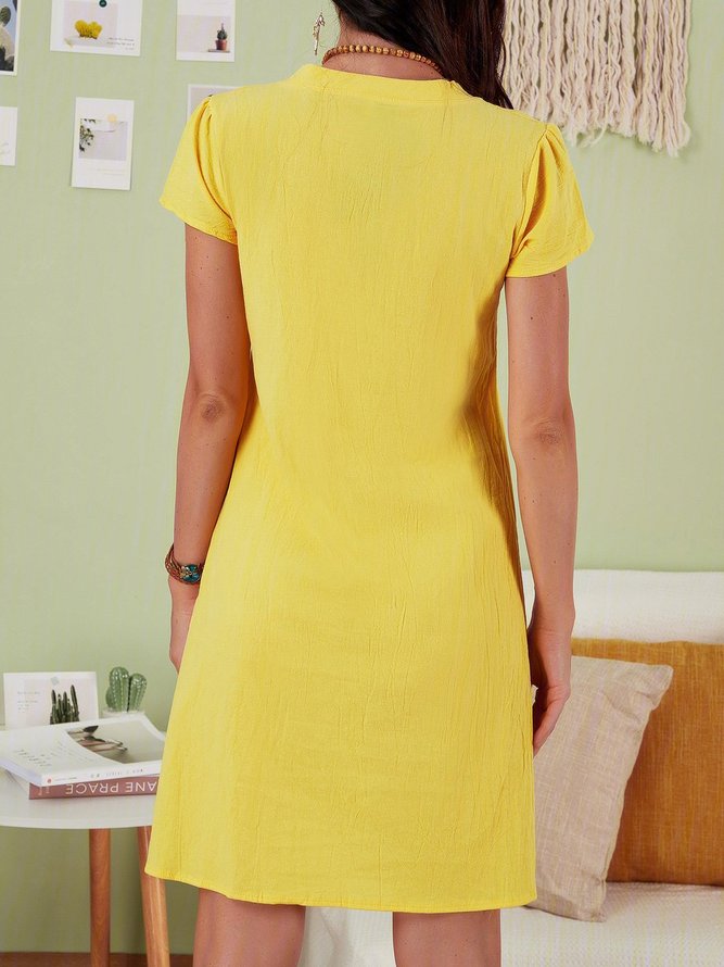 Short Sleeve V-Neck Casual Dresses