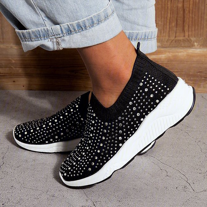 noracora rhinestone sneakers