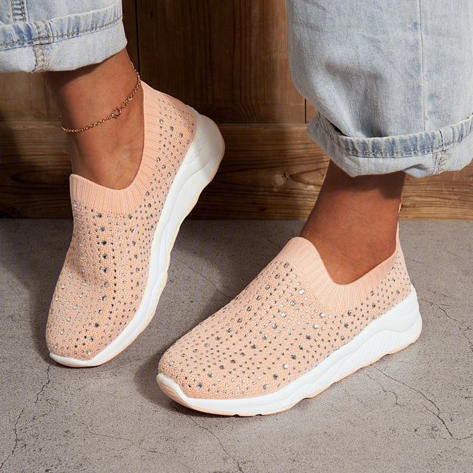 noracora rhinestone sneakers