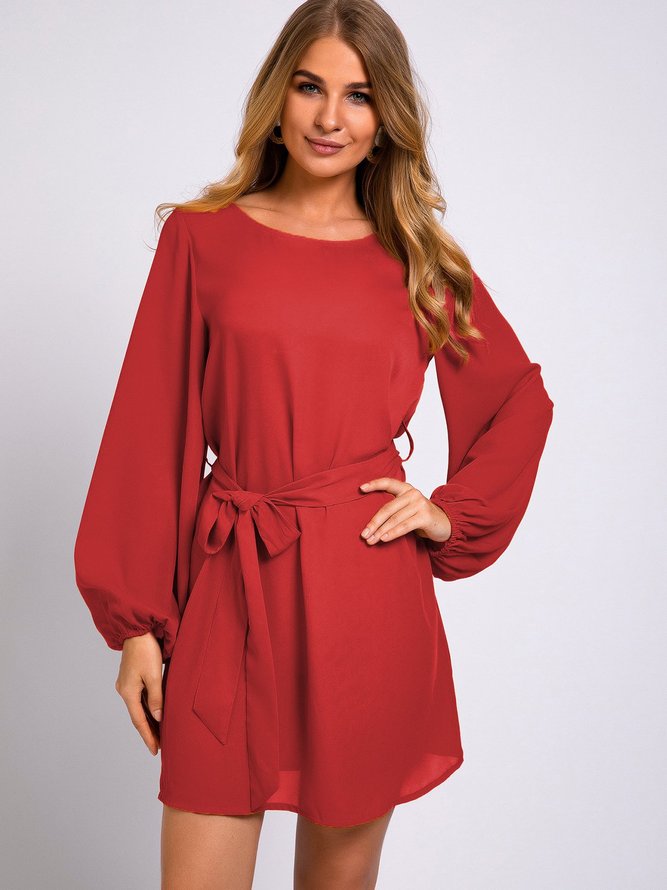 Ginger Yellow Balloon Sleeve Chiffon Dresses noracora