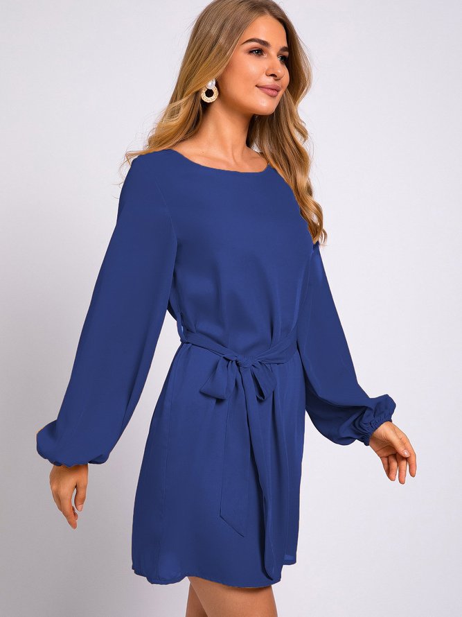 Ginger Yellow Balloon Sleeve Chiffon Dresses noracora