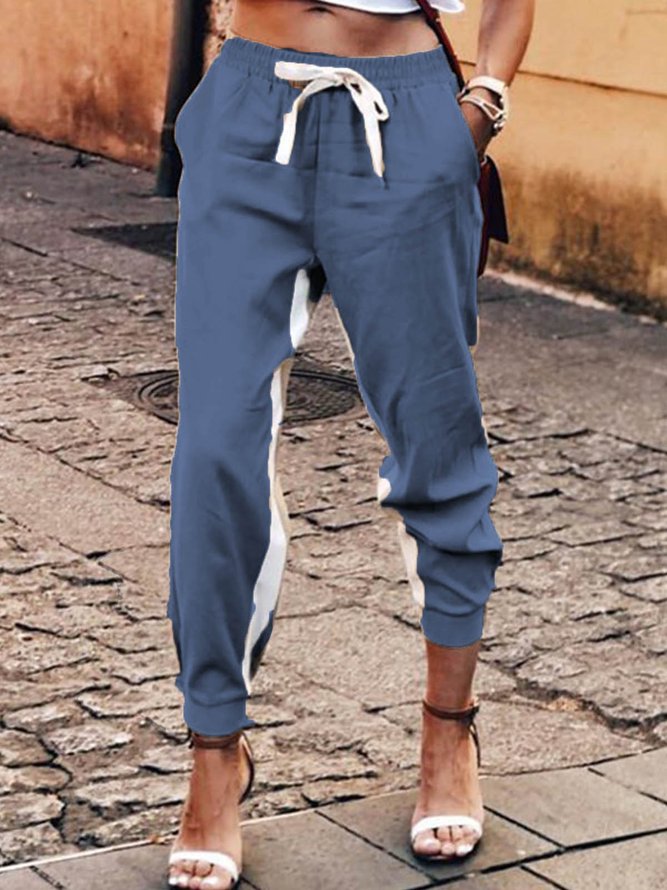 Khaki Casual Cotton Sports Pants noracora