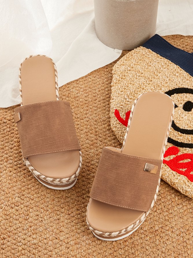 Resort Hemp Rope Sole Wedge Sandals noracora