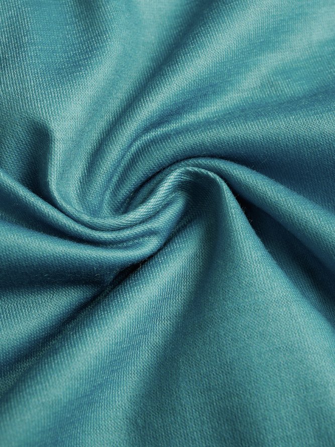 Geometric Sleeveless  Printed Cotton-blend Square neck  Vintage  Summer  Blue Tunic Top