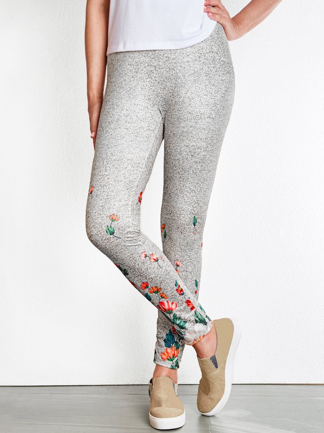 Plus size Floral Leggings Pants | Clothing | Leggings - Noracora | noracora