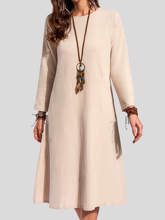 Vintage Long Sleeve A-Line Cotton Dresses | Clothing | Cotton Long ...