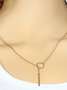 Womens Simple Alloy Ring Necklace