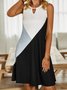 Women's A Line Dress Midi Dress White Sleeveless Summer Autumn V Neck Casual Mature 2022