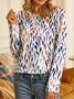 Geometric Printed Casual Long-sleeve T-shirt