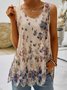 Floral-print Sleeveless Casual Shirt & Top