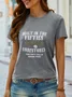 Casual Loose Text Letters Crew Neck Short Sleeve T-Shirt