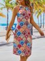 Casual Printed Hippie Sleeveless Halter Dress