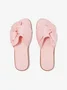 Pink Bow Decor Faux Suede Casual Slide Sandals
