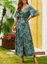 Vacation Disty Floral Short Sleeve Dress