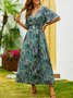 Vacation Disty Floral Short Sleeve Dress