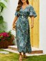 Vacation Disty Floral Short Sleeve Dress