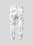 Casual Floral Print Capri Legging