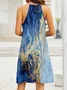 Abstract Printed Halter Sleeveless Dress