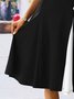 Casual Short Sleeve Knit Color Block Casual Off The Shoulder Maxi Dress