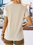 Casual Short Sleeve Round Neck Printed Top T-Shirt